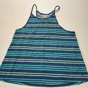 American Eagle Striped Tank Top Women Sz S Loose Fit Bue Green A Line